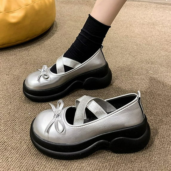 Lufly Small Fragrant Style Round-toe Pearl French Retro Mary Shoes For Women Flat Shallow Mouth Gentle Patent Leather Spring