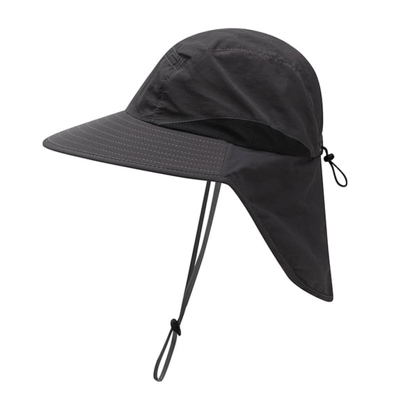 Lufly Sun Protection Hat Packable Hats for Women Hats Men Womens Mountaineering Fishing Camouflage Hood Rope Outdoor Shade Foldable Casual Bucket Hat Hooded Black Bucket Hats for