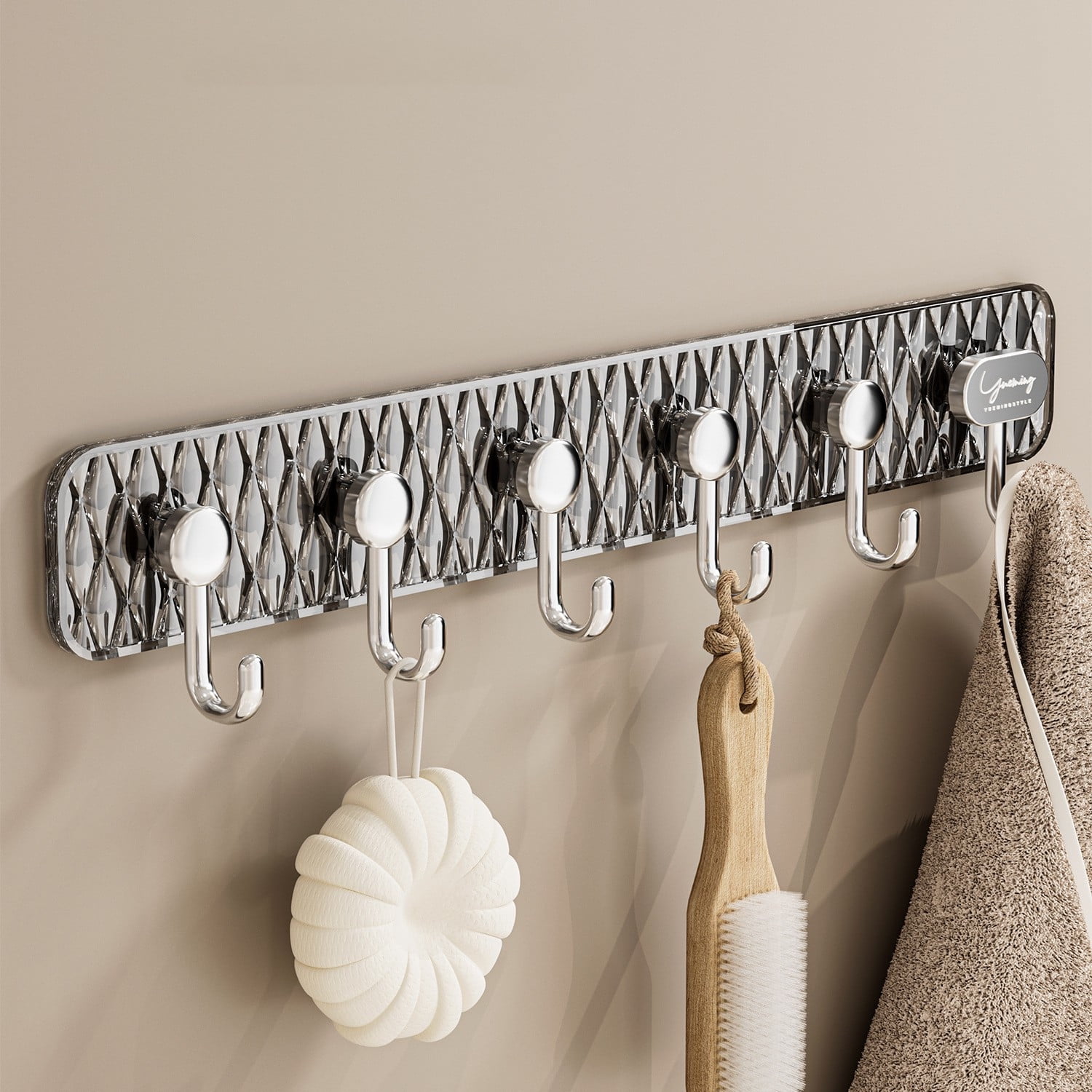Lufly Wall Hanging Hook with Strong Adhesive without Punching, Hanging Clothes Hook Behind the