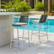 Luft Barstool White & Green Barstool, Modern Style, Removable and washable cushion cover, Aluminum, Outdoor Bar