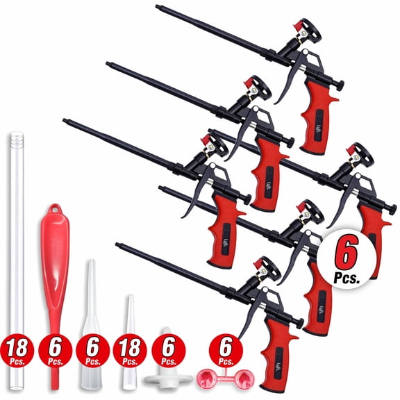 Luft Professional Expanding Foam Spray Gun (6 Insulation Guns + 18 Extenders)