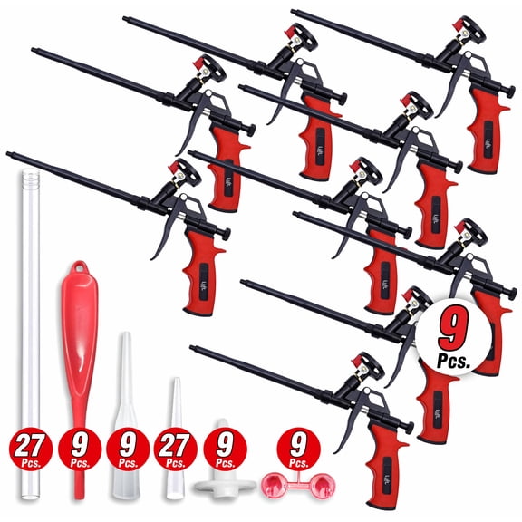 Luft Professional Expanding Foam Spray Gun (9 Insulation Guns + 81 Extenders)