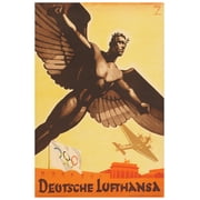 Lufthansa Airline - 1936 Olympics - Berlin - Germany - Vintage Travel Poster 8x12Inches-US/CANOnly
