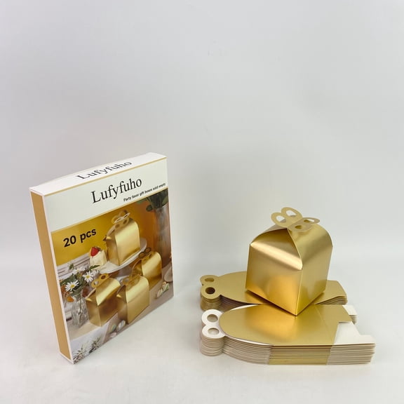 Lufyfuho Party favor gift boxes sold empty, Small Treat Boxes Metallic Candy Goodie Boxes for Christmas Birthday Wedding Baby Shower Party Supplies - 20 pcs