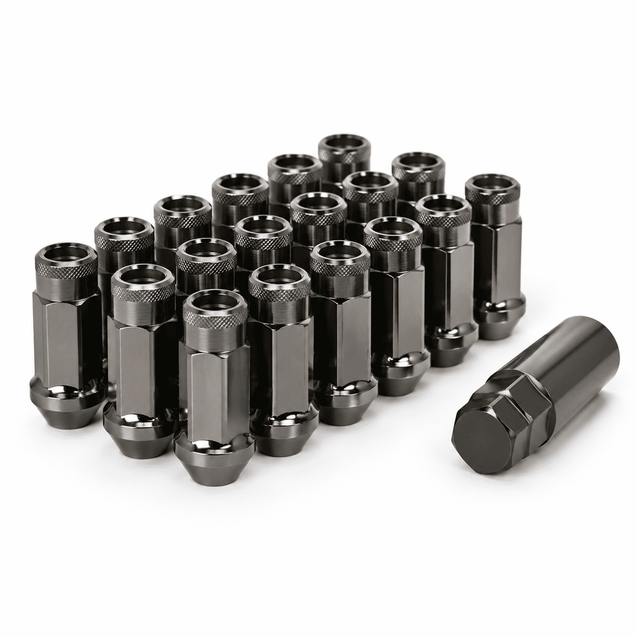 Automatic Racing 4 Wheeler Lug Nuts M12xP1.5 Titanium Open End Wheel Taper Acorn Seat Forged ...