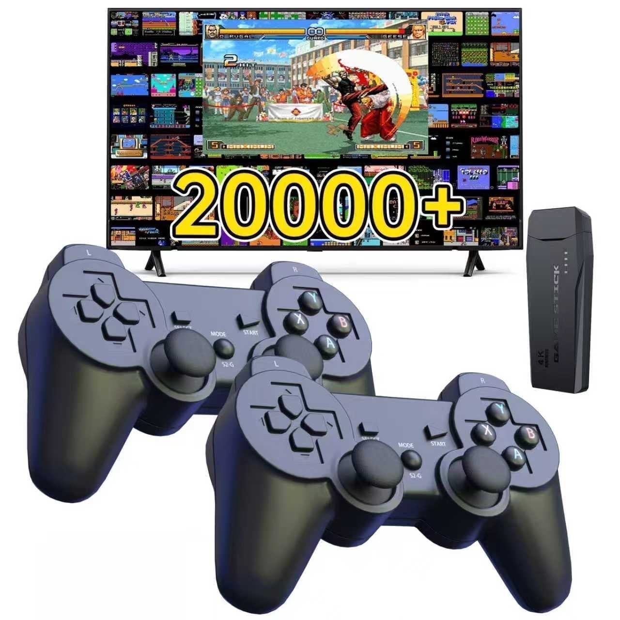 Lugackme Retro Game Console with 20,000 Games and 9 Emulators, Retro Drive Game Stick, 4K HDMI Output, 2.4GHz Wireless TV Plug-and-Play Controller
