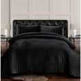 thumbnail image 1 of Lugano Honeycomb Velvet Oversized Solid Quilt Set Steel Grey Twin 2 Piece, 1 of 5