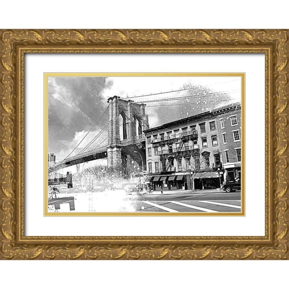 Luger, Gery 14x11 Gold Ornate Wood Framed with Double Matting Museum Art Print Titled - New York V