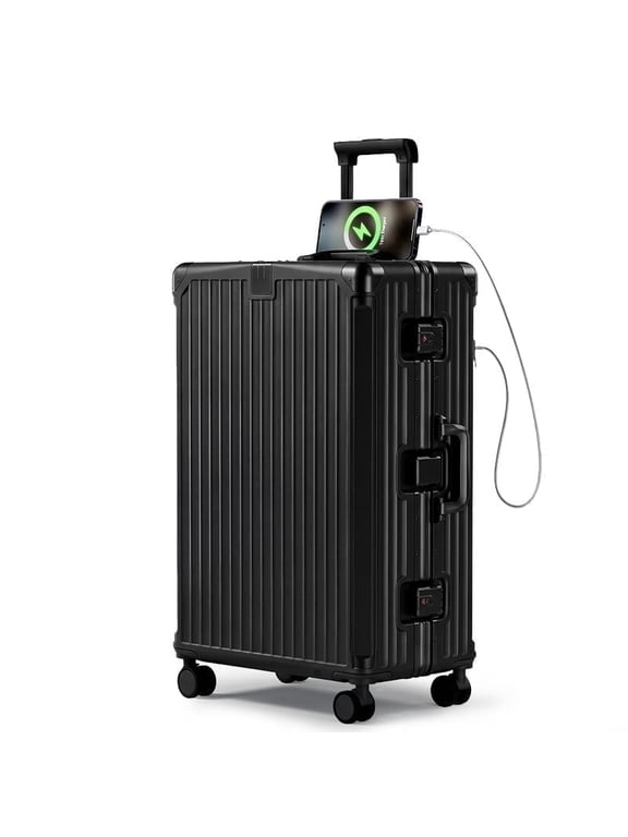 Luggage 28 inch Aluminium Frame PC ABS Hardside with Spinner Wheels PC+ABS Suitcase with TSA Lock 28 inch Zipperless Luggage