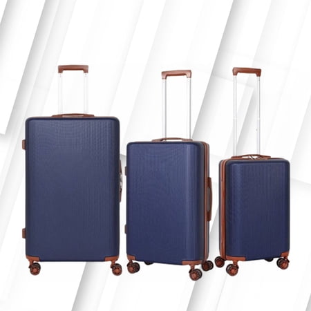 Luggage 3-Piece Set Hardshell Lightweight Spinner Tsa Lock 20"/24"/28" Navy Blue