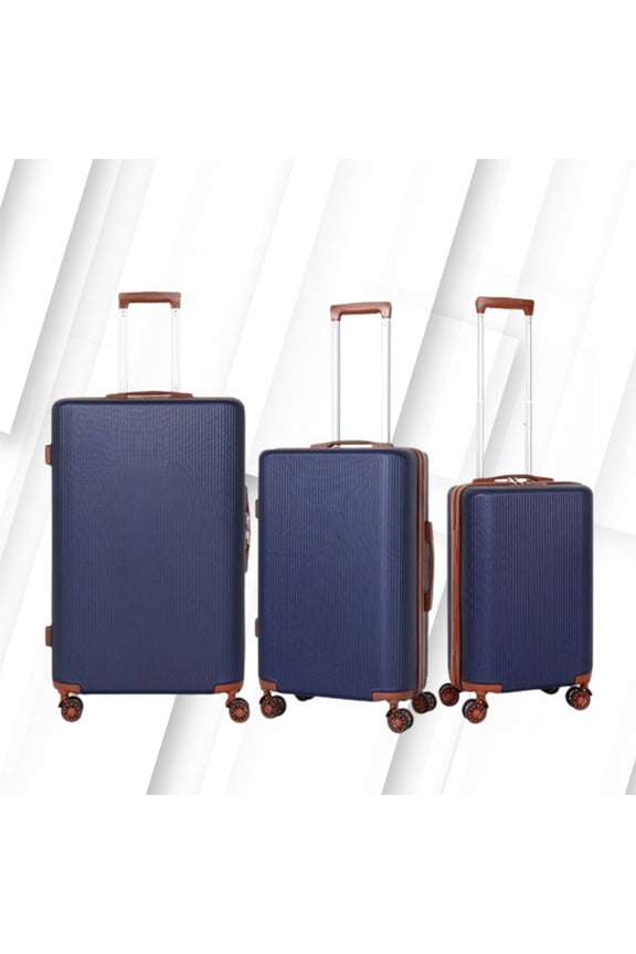 Luggage 3-Piece Set Hardshell Lightweight Spinner Tsa Lock 20"/24"/28" Navy Blue