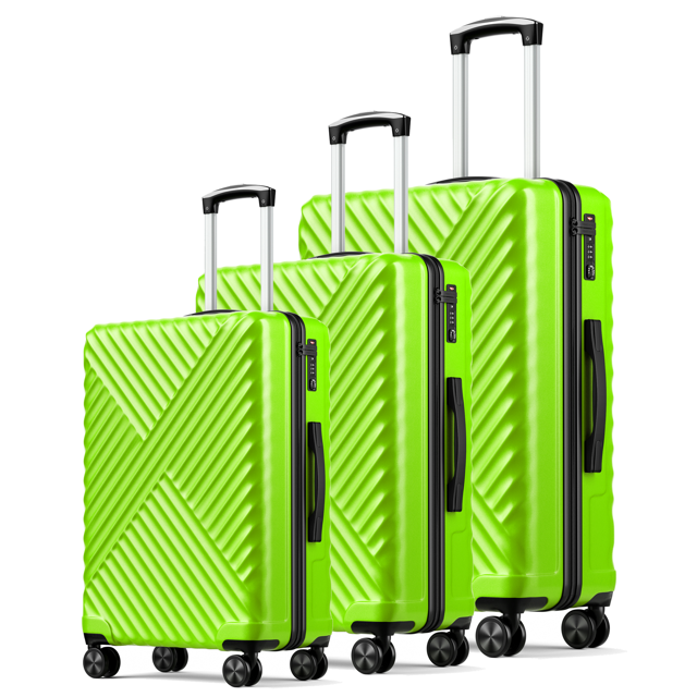 Luggage 3 Piece Set PC +ABS Hard Shell Suitcase Set with Spinner Wheels