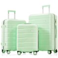 thumbnail image 1 of Luggage 3 Piece Sets Hard Shell Luggage Set with Spinner Wheels, TSA Lock, 20 24 28 inch Travel Suitcase Sets, Green+Ivory, 1 of 9