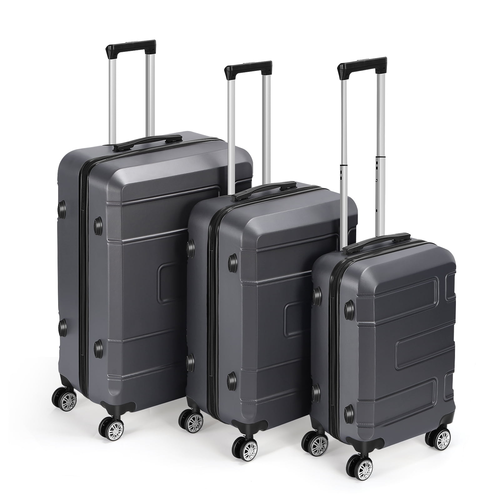 Luggage 3-Piecesv set Spinner Wheels TSA Lock For Travel Gray 20"24"28"