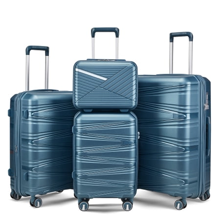 Luggage 4 Piece Sets(14/20/24/28), Hard Shell Lightweight TSA Lock Carry-on Expandable Suitcase with Spinner Wheels Travel Set