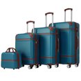 thumbnail image 1 of Hardshell Luggage Sets,4 Pieces 20"+24"+28" Luggages Spinner Suitcase and Cosmetic Case,Lightweight Suitcases with TSA Lock,Blue, 1 of 8