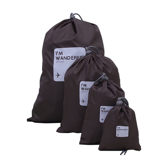 Luggage Bags for Travel 4-Piece Drawstring Bag Set Nylon Organizing Pouches 5.51 x 4.13 in to 16.53 x 7.48 in