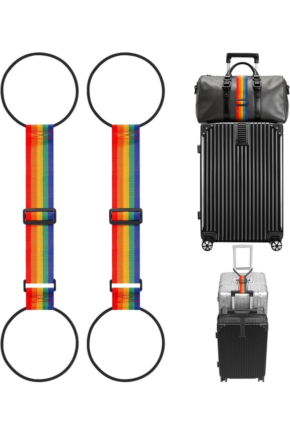 Luggage Connector Straps for Suitcase, Adjustable Travel Belt for Carry  Bag, Backpack, Accessories, Thickened Elastic Add A Bag Bungee Strap, 2 Pack