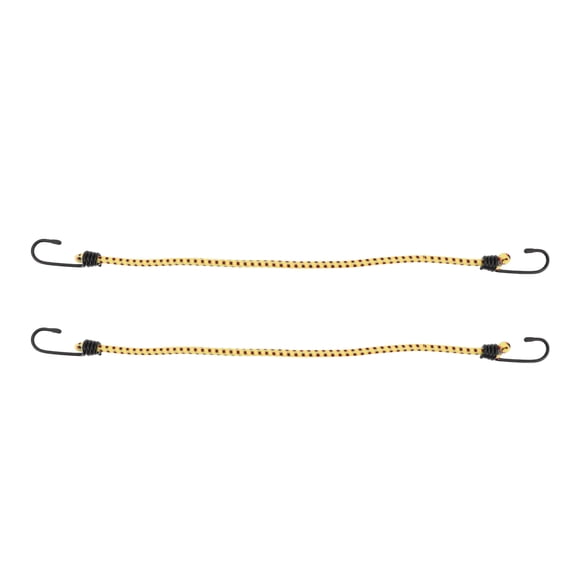 Luggage Cords with Hooks 60cm Adjustable Bungee Cords with Metal Buckle Yellow 2pcs