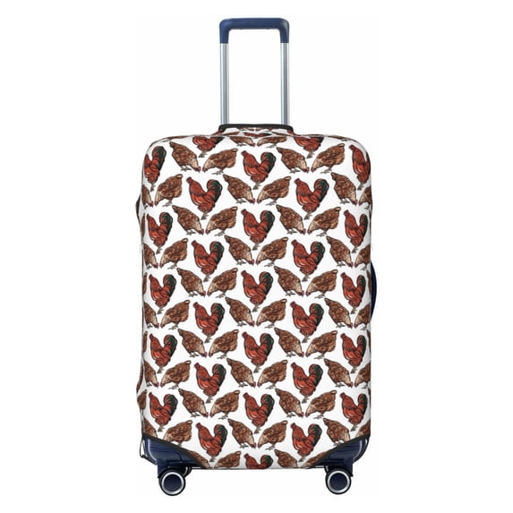 Luggage Cover Anti Scratch, A Rooster With Chickens Elastic Suitcase Protector Suitcase Covers for Luggage Fits 18-32 Inch Luggage