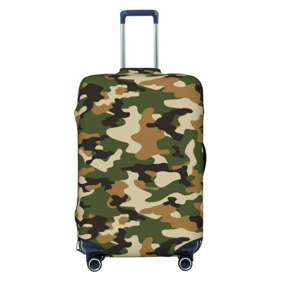 Luggage Cover Anti Scratch, Camouflage Green Classic Elastic Suitcase Protector Fits 18-32 Inch Luggage
