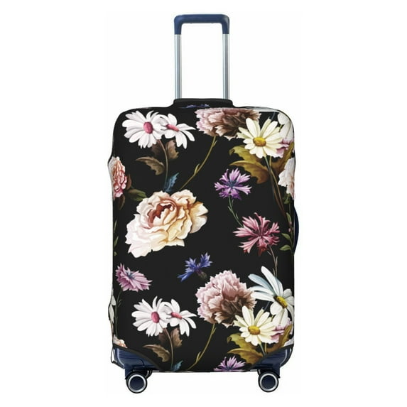 Luggage Cover Anti Scratch, Carnations Flowers Daisy Elastic Suitcase Protector Fits 18-32 Inch Luggage