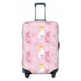 thumbnail image 1 of Luggage Cover Anti Scratch, Cartoon Cockatoo Cute Parrot Pink Elastic Suitcase Protector Fits 18-32 Inch Luggage, 1 of 2