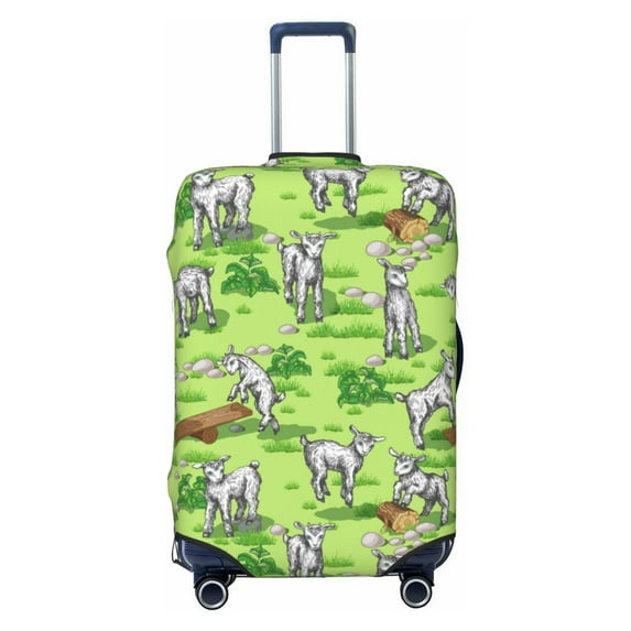 Luggage Cover Anti Scratch, Cartoon Cute Goat In Meadow Elastic Suitcase Protector Fits 18-32 Inch Luggage