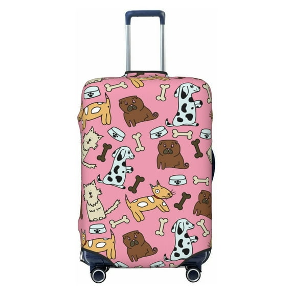 Luggage Cover Anti Scratch, Cartoon Dog Print Elastic Suitcase Protector Fits 18-32 Inch Luggage