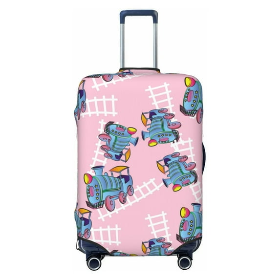Luggage Cover Anti Scratch, Cartoon Trains Pattern Elastic Suitcase Protector Fits 18-32 Inch Luggage