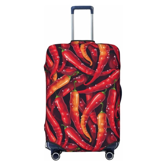 Luggage Cover Anti Scratch, Chili Pepper Water Droplets Elastic Suitcase Protector Fits 18-32 Inch Luggage