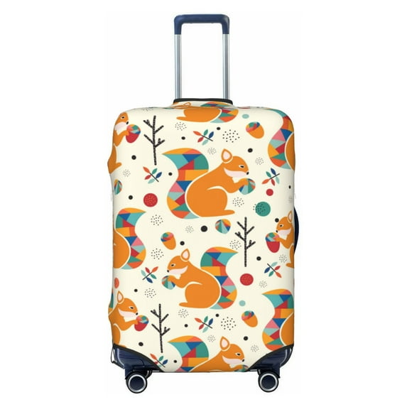 Luggage Cover Anti Scratch, Colorful Cartoon Cute Squirrel Elastic Suitcase Protector Fits 18-32 Inch Luggage