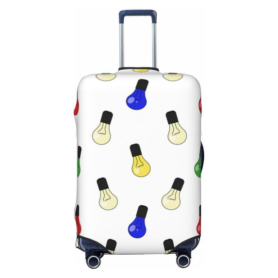 Luggage Cover Anti Scratch, Colorful Light Bulb Print Elastic Suitcase Protector Fits 18-32 Inch Luggage