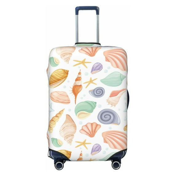 Luggage Cover Anti Scratch, Conch Shells Print No.9054 Elastic Suitcase Protector Fits 18-32 Inch Luggage