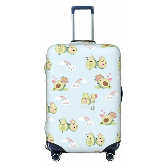 Luggage Cover Anti Scratch, Cute Avocado Rainbow Elastic Suitcase Protector Fits 18-32 Inch Luggage