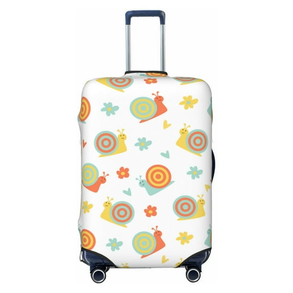 Luggage Cover Anti Scratch, Cute Cartoon Snail Flower Elastic Suitcase Protector Fits 18-32 Inch Luggage
