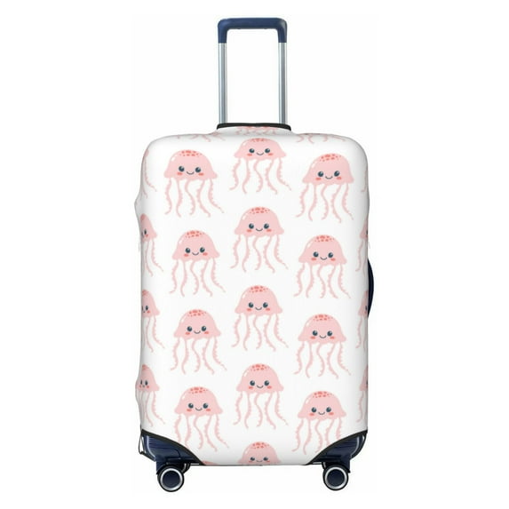 Luggage Cover Anti Scratch, Cute Light Pink Jellyfish Elastic Suitcase Protector Fits 18-32 Inch Luggage