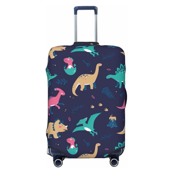 Luggage Cover Anti Scratch, Dinosaur Print L Elastic Suitcase Protector Fits 18-32 Inch Luggage