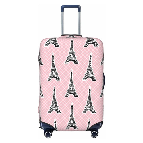 Luggage Cover Anti Scratch, Eiffel Towers Black Elastic Suitcase Protector Fits 18-32 Inch Luggage