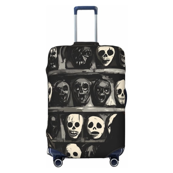 Luggage Cover Anti Scratch, Halloween Mask Wall k Elastic Suitcase Protector Suitcase Covers for Luggage Fits 18-32 Inch Luggage