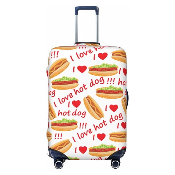 Luggage Cover Anti Scratch, Hot Dog Lover Print Elastic Suitcase Protector Fits 18-32 Inch Luggage