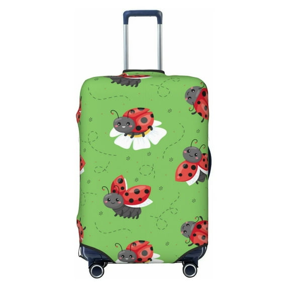 Luggage Cover Anti Scratch, Ladybug Green Elastic Suitcase Protector Fits 18-32 Inch Luggage