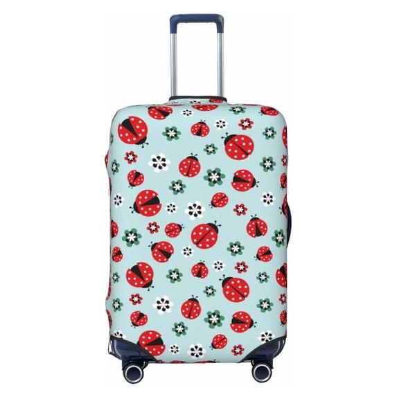 Luggage Cover Anti Scratch, Ladybugs And Flowers 1 Elastic Suitcase Protector Suitcase Covers for Luggage Fits 18-32 Inch Luggage