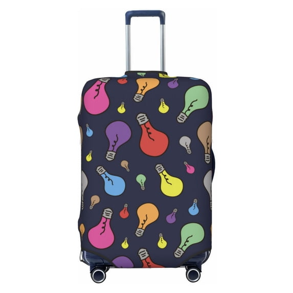Luggage Cover Anti Scratch, Light Bulb Colorful Elastic Suitcase Protector Fits 18-32 Inch Luggage