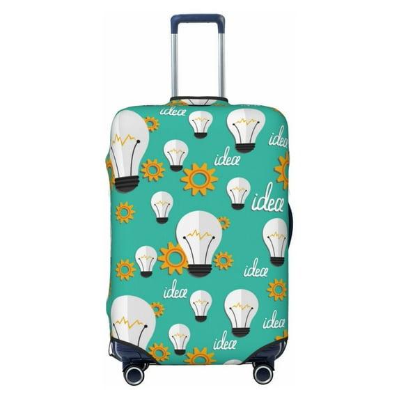 Luggage Cover Anti Scratch, Light Bulb Pattern Gear Elastic Suitcase Protector Fits 18-32 Inch Luggage