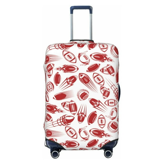 Luggage Cover Anti Scratch, Red Football Elastic Suitcase Protector Fits 18-32 Inch Luggage