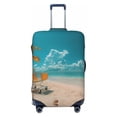 thumbnail image 1 of Luggage Cover Anti Scratch, Shopping Cart On Tropical Beach Elastic Suitcase Protector Fits 18-32 Inch Luggage, 1 of 2