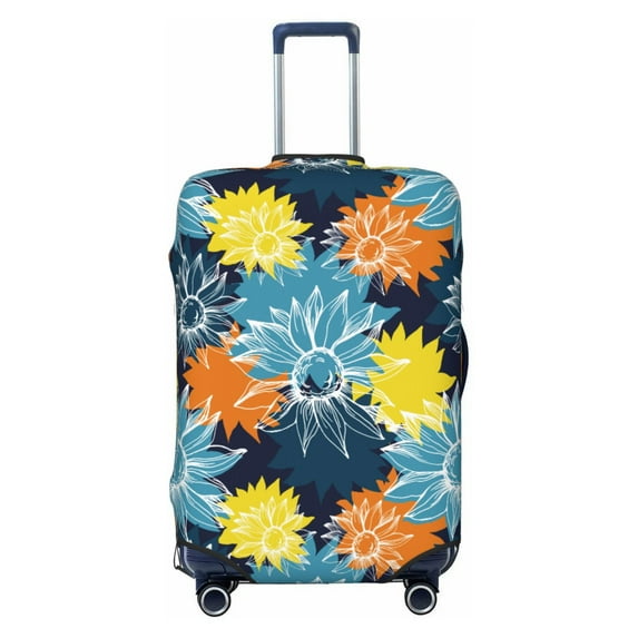 Luggage Cover Anti Scratch, Sunflowers Colorful Elastic Suitcase Protector Fits 18-32 Inch Luggage