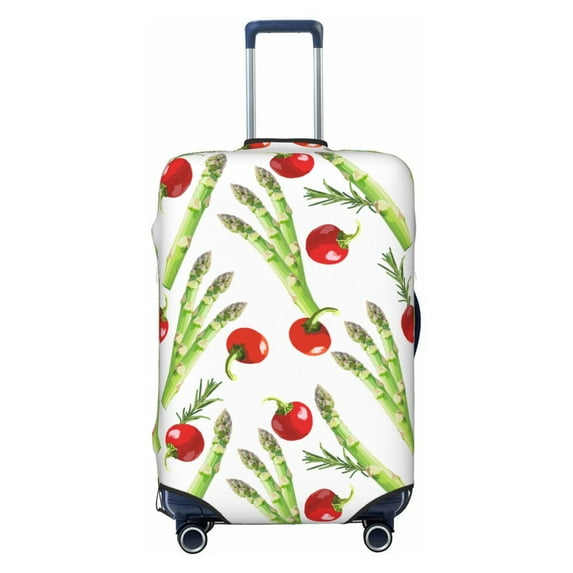 Luggage Cover Anti Scratch, Tomato Asparagus Pattern Elastic Suitcase Protector Fits 18-32 Inch Luggage