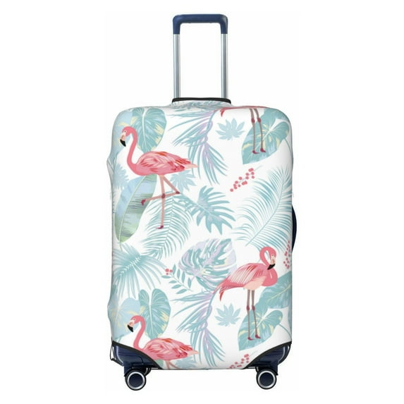Luggage Cover Anti Scratch, Tropical Flamingo Pink Elastic Suitcase Protector Fits 18-32 Inch Luggage